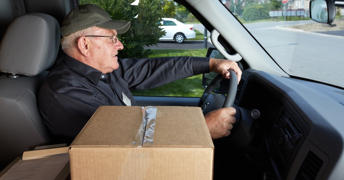 delivery man with a parcel