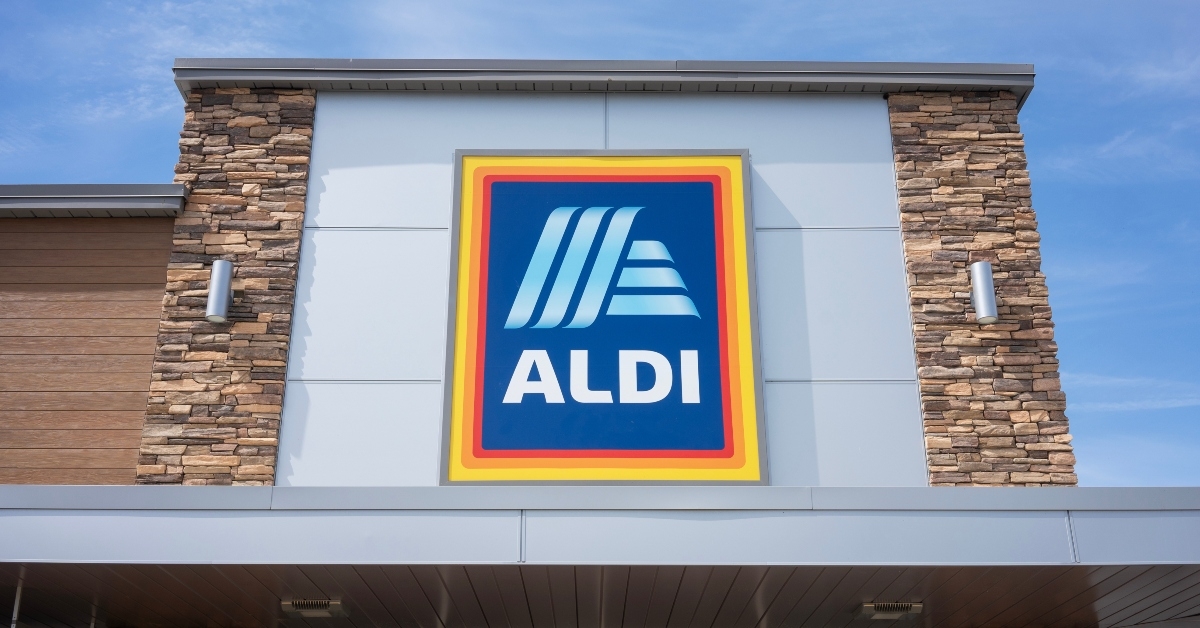 aldi logo is seen at one