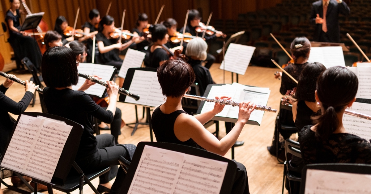 flute player in an orchestra