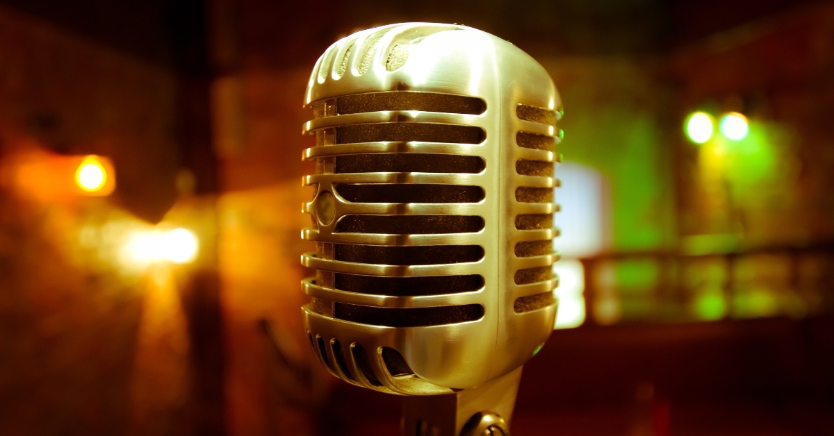 retro microphone view 