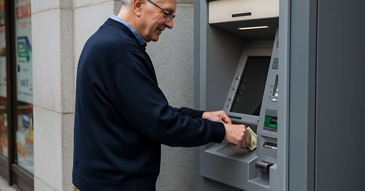 man withdrawing money from an atm