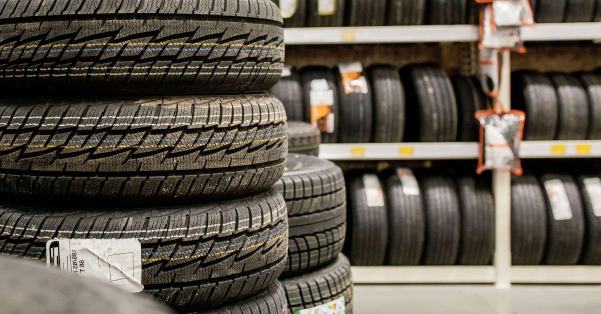 tires and wheels at warehouse