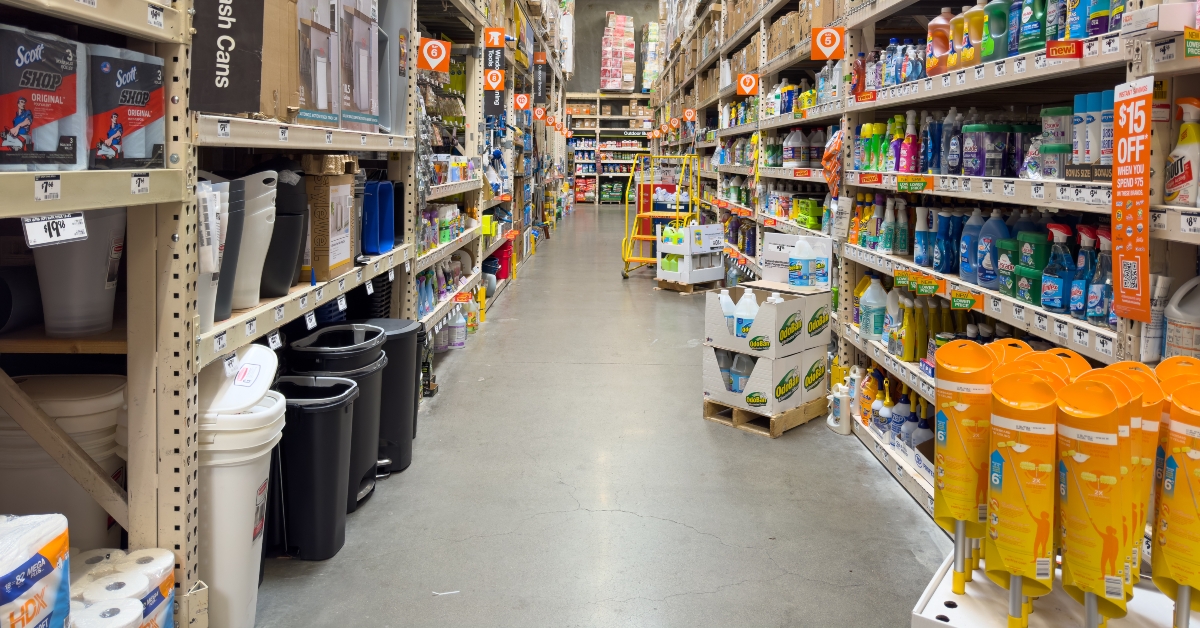 cleaning supplies aisle