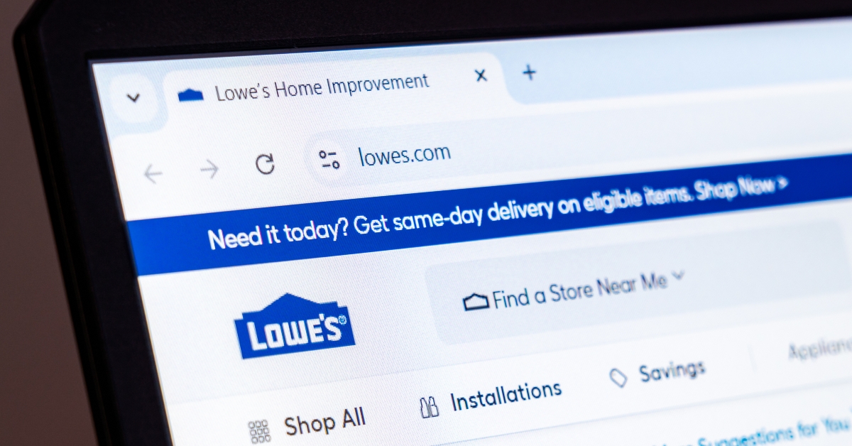 Lowe’s website displayed on laptop