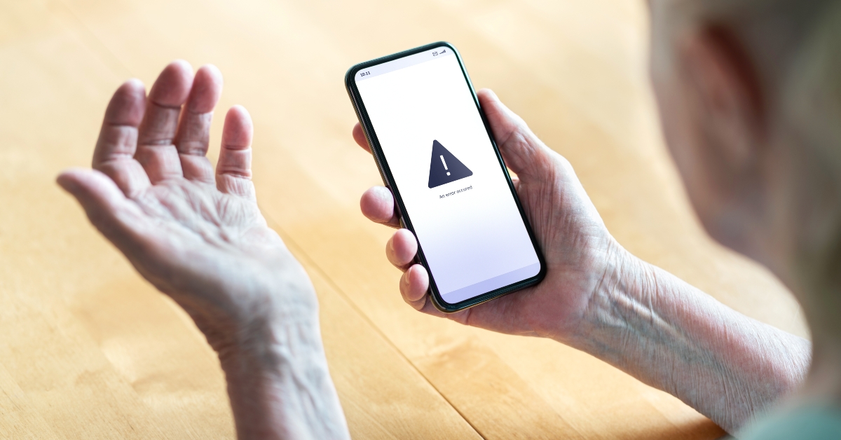 Frustrated lady with tech trouble