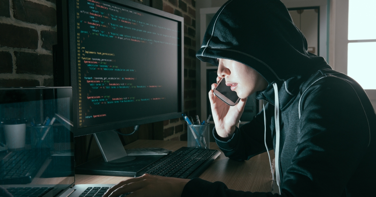 hacker woman hidden face