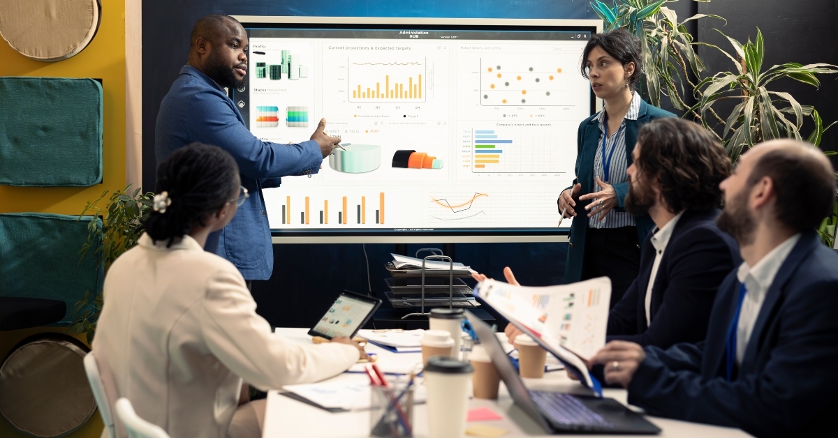 analysts studying sales