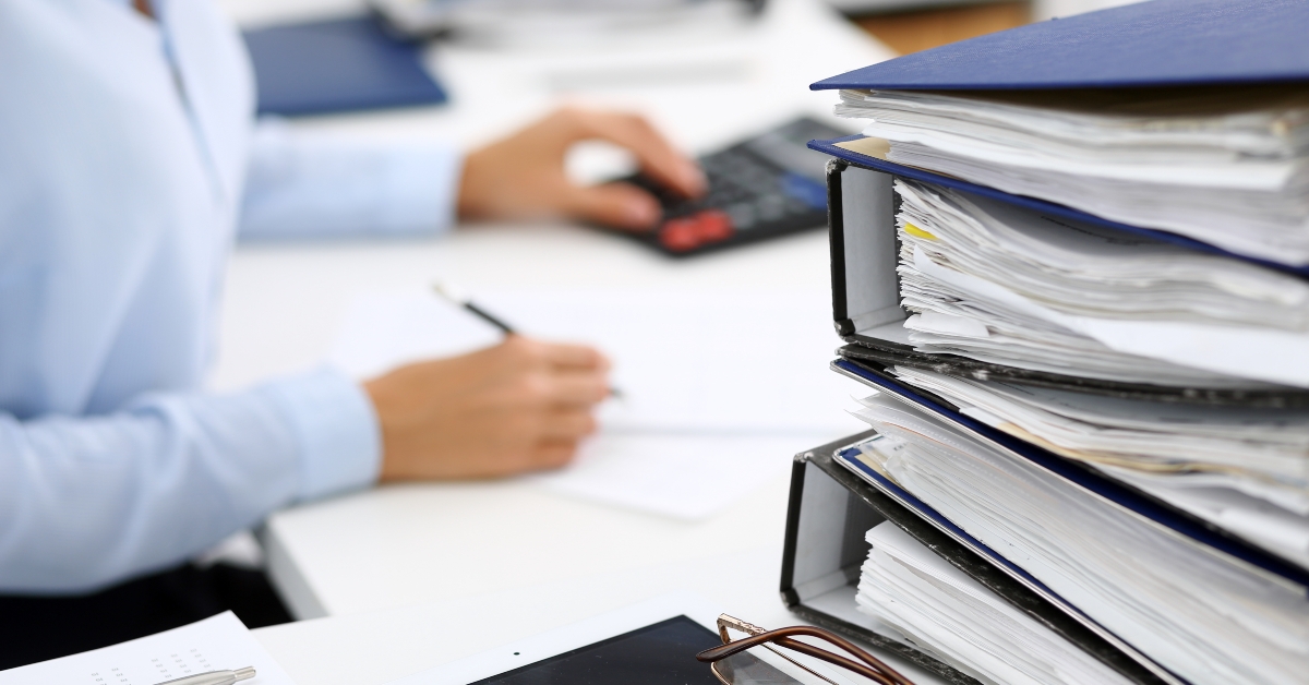 bookkeeper working at office