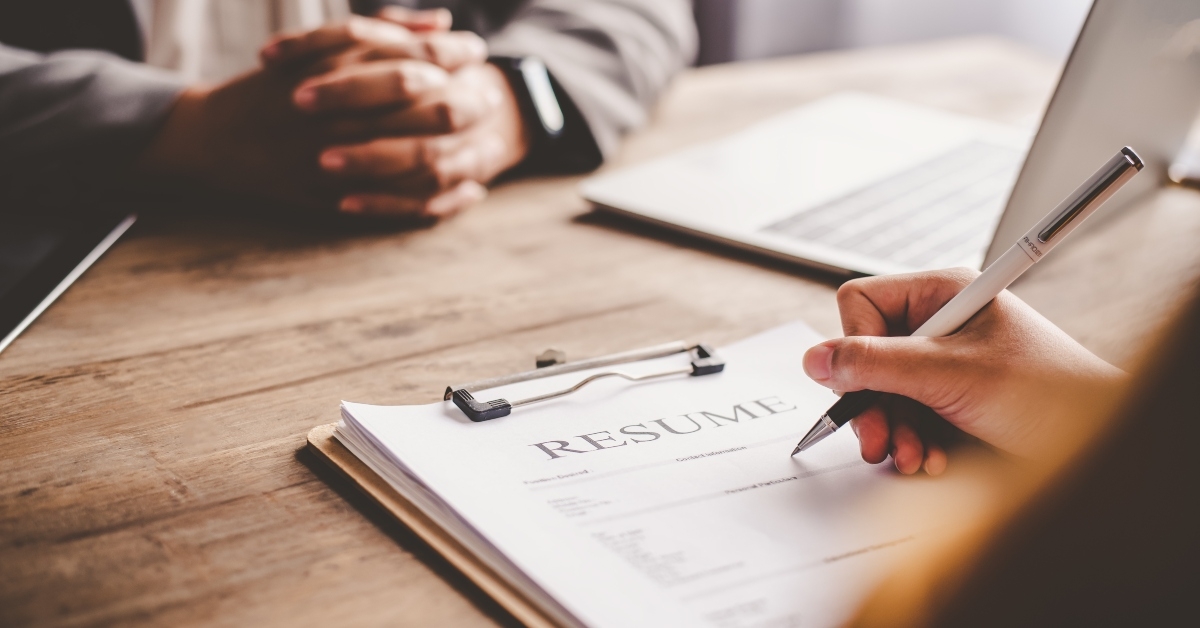 filling out a resume