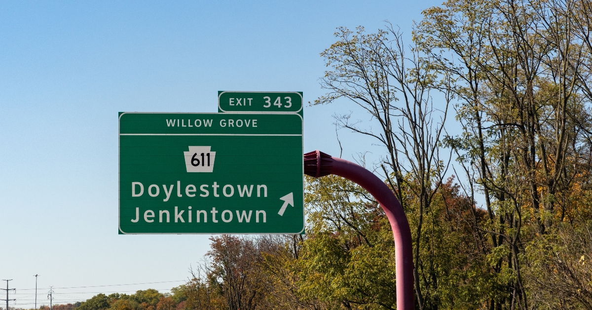 Route 611 toward Jenkintown