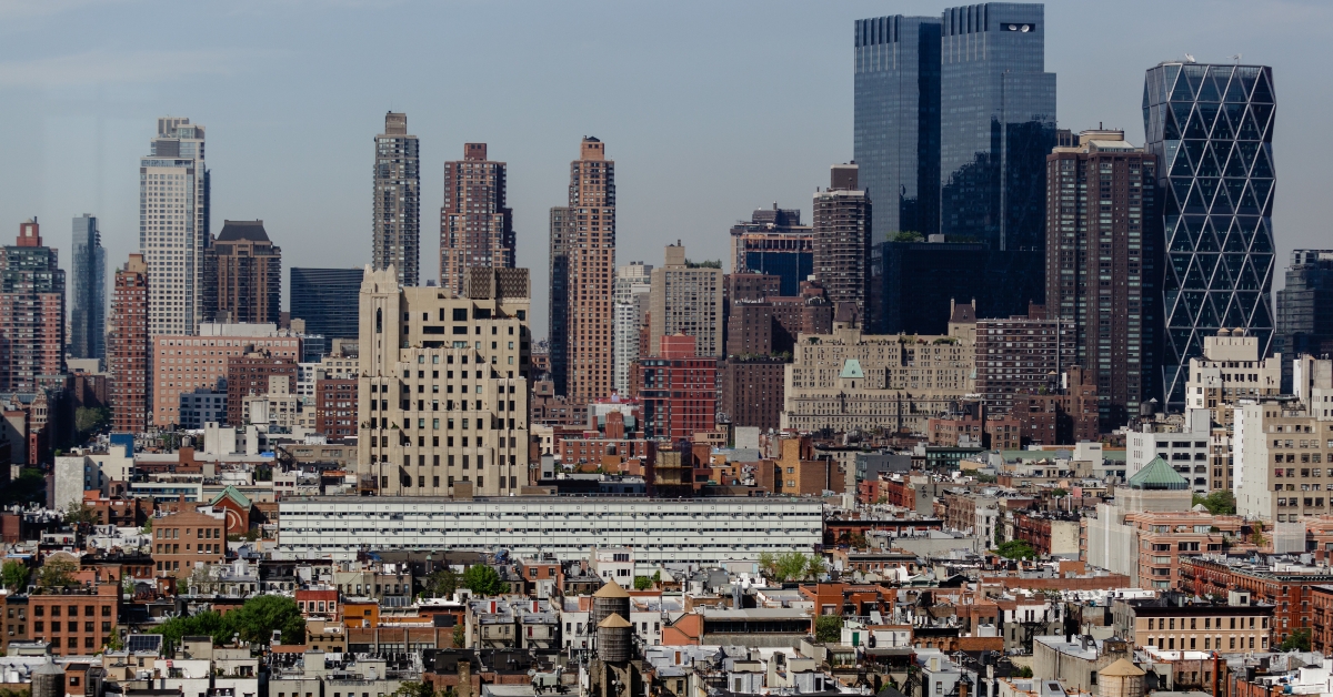 Skyline of hells kitchen in new york city