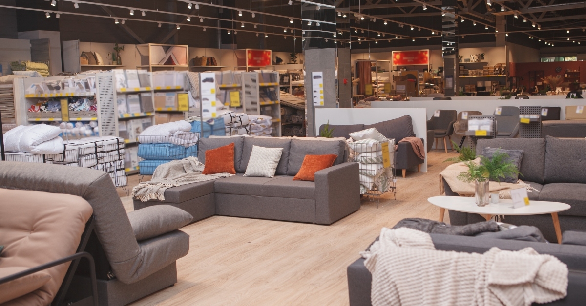 furniture store with sofas