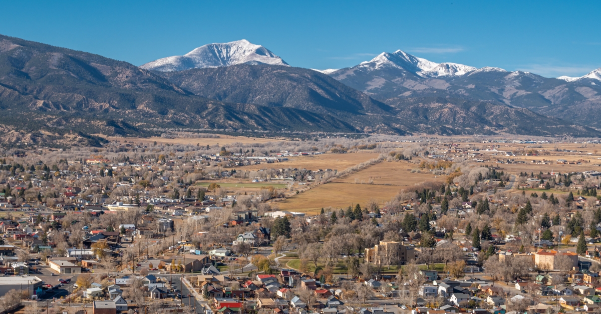 elevated view of salida colorado