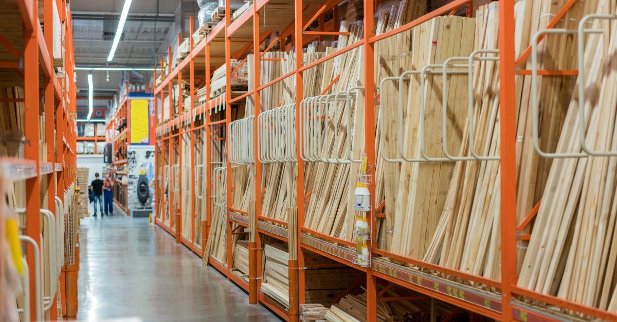 interior of hardware retailer with aisles
