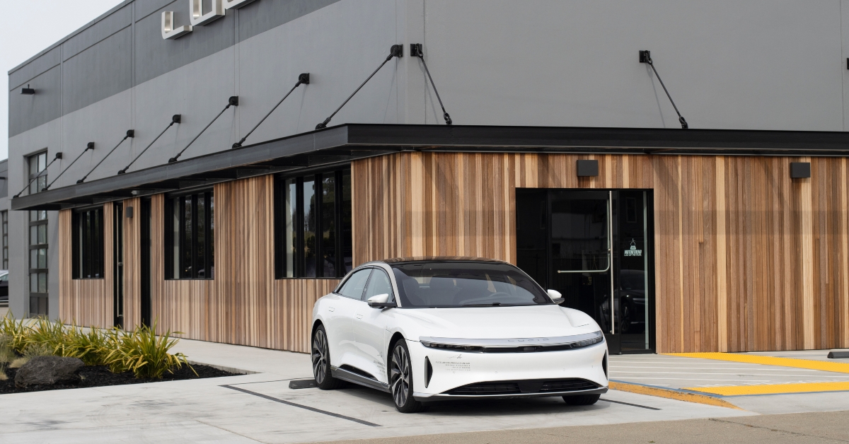 Lucid showroom in Millbrae, California