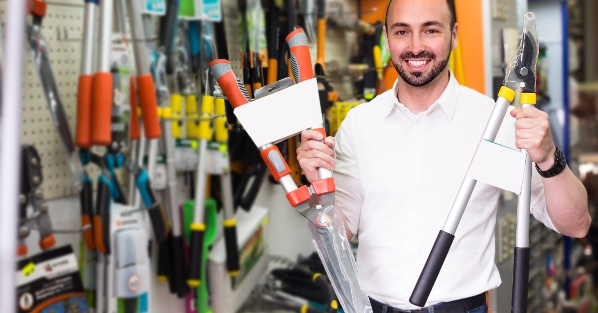 man picking horticultural sundry