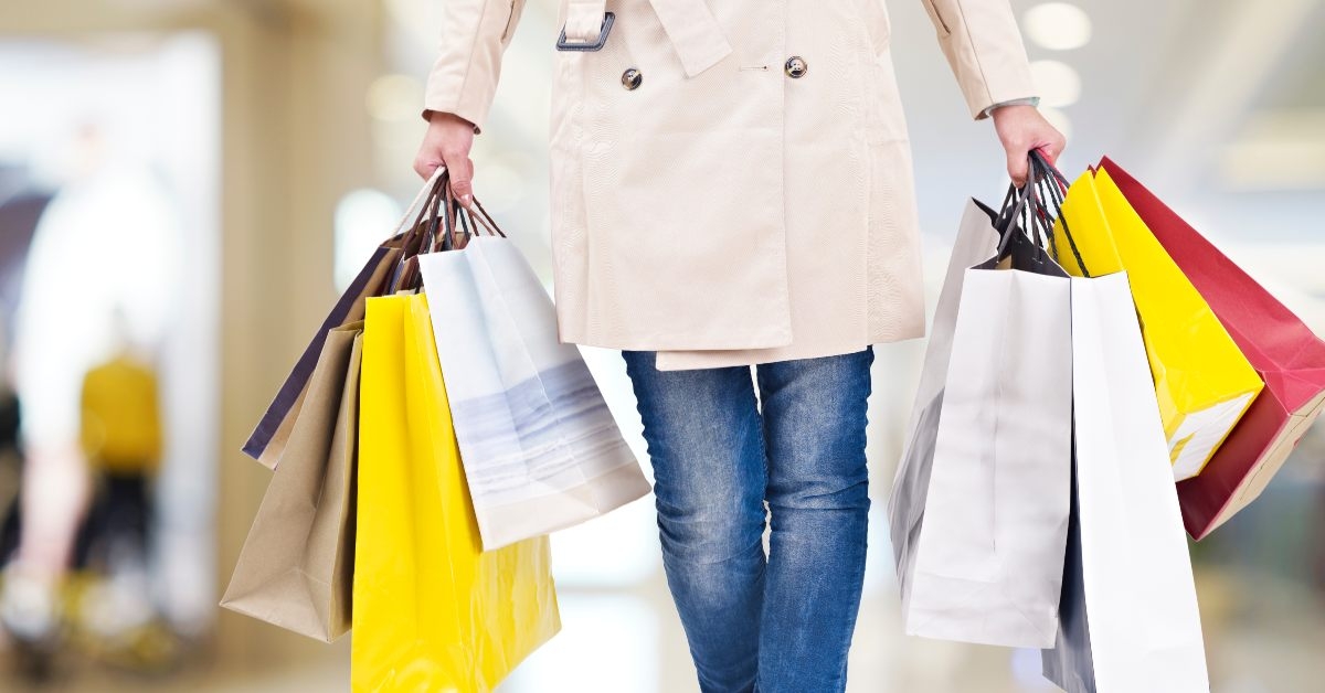 woman on a shopping spree 