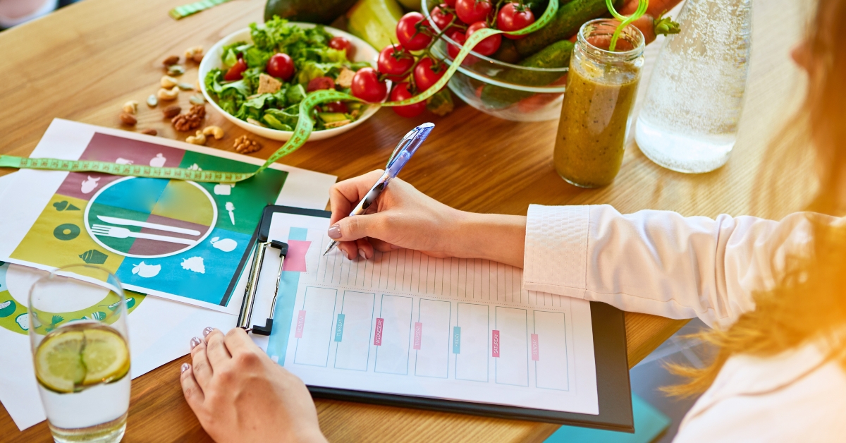 healthy food ingredients in the green office