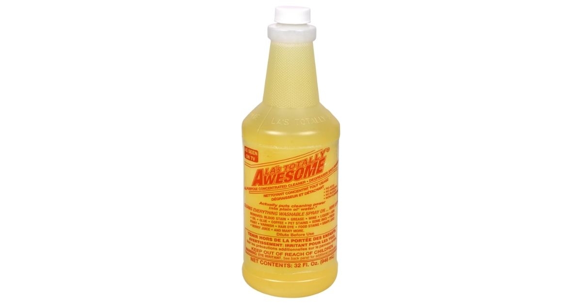 A bottle of cleaning solution