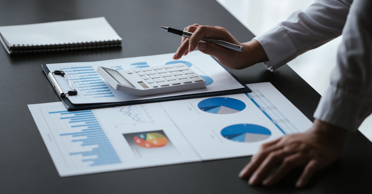 Close up of business hands working