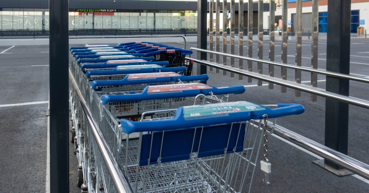 Shopping carts in a shopping park
