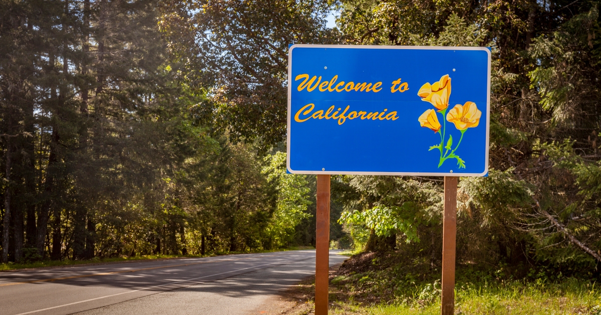 Welcome to California road sign