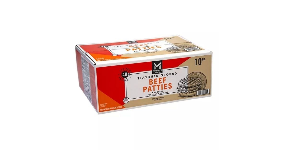 members mark 7525 seasoned ground beef patties