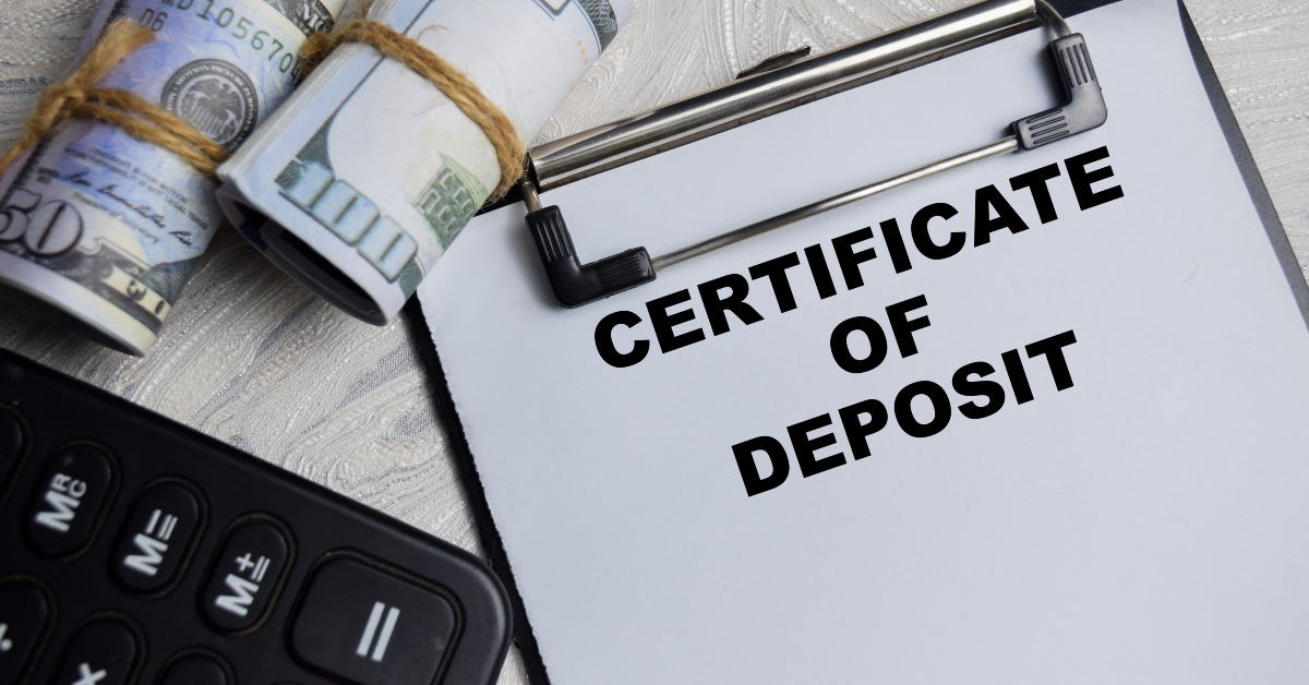 Certificate of Deposite written on paperwork