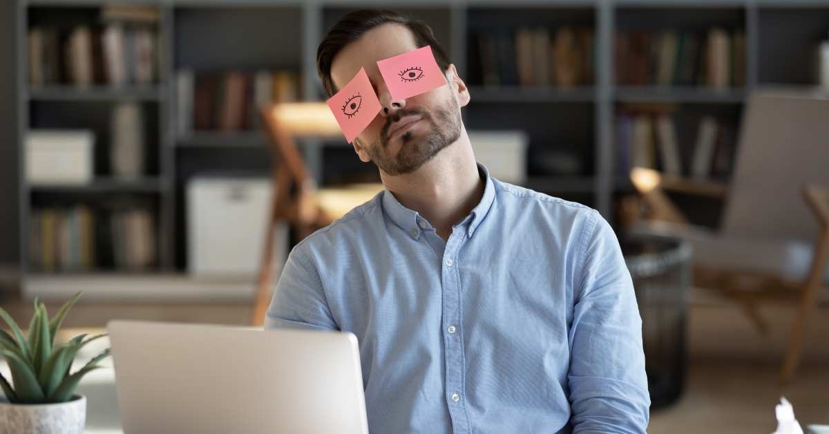 exhausted tired businessman