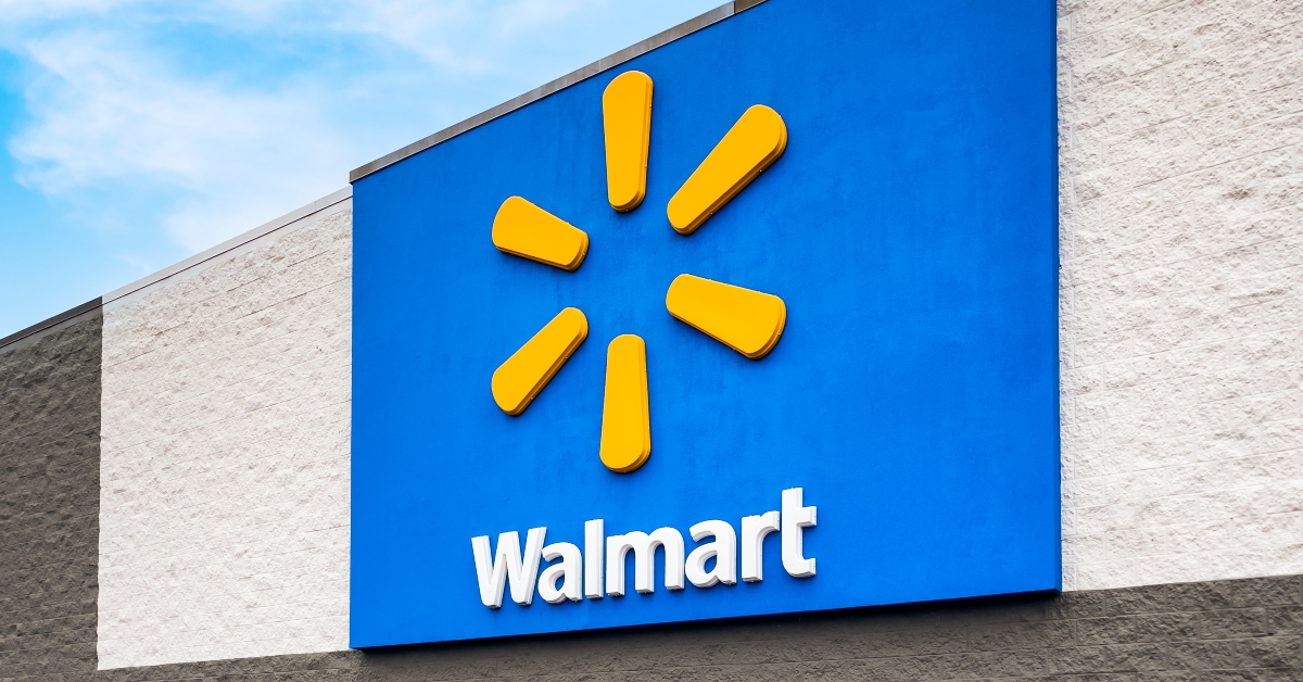 exterior view of walmart store logo sign