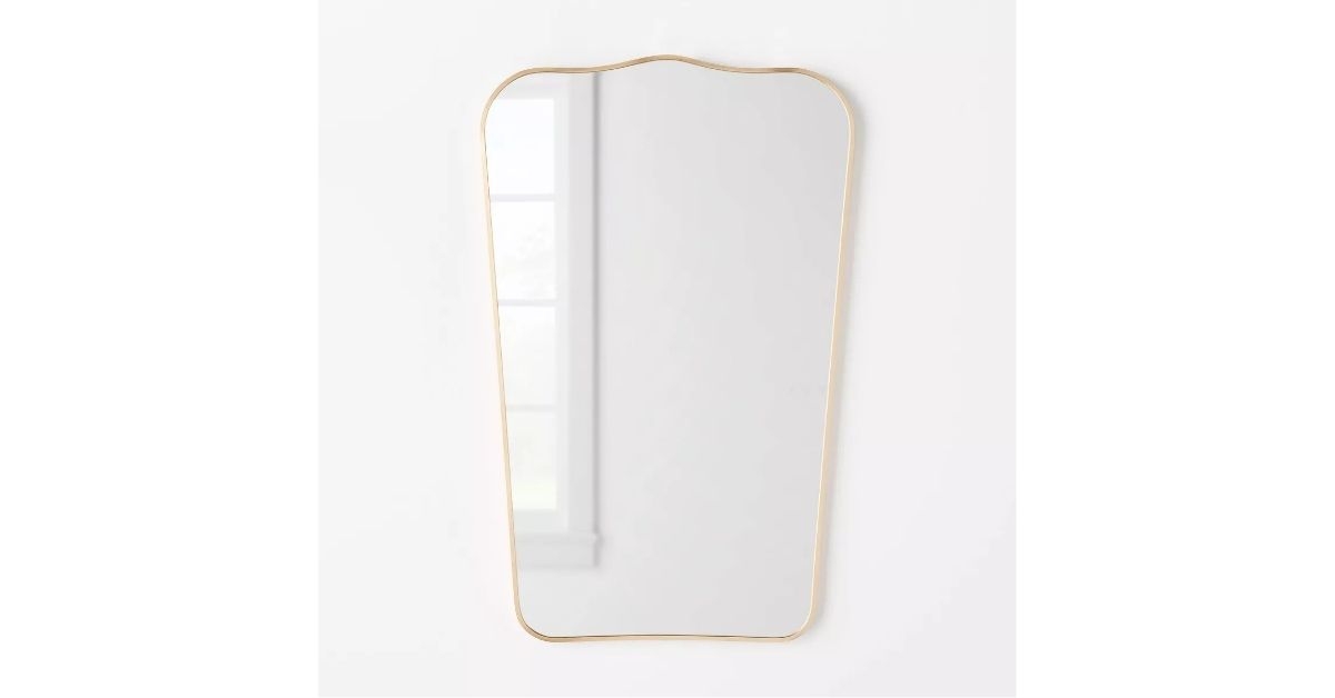 threshold metal curved top mirror gold