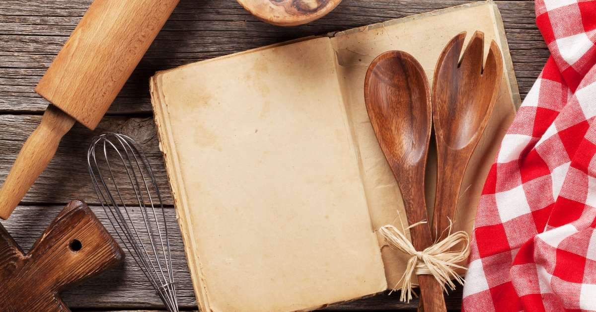 cooking book and utensils