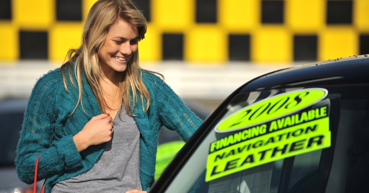 woman shopping for cars