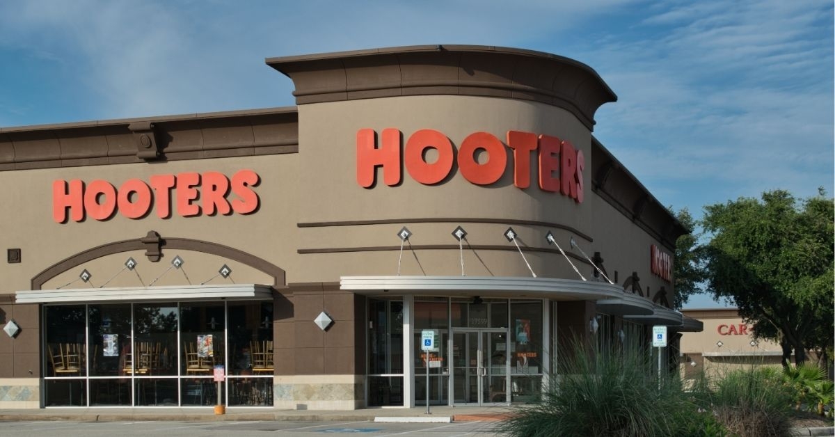 Hooters restaurant and bar exterior in Houston, TX. 