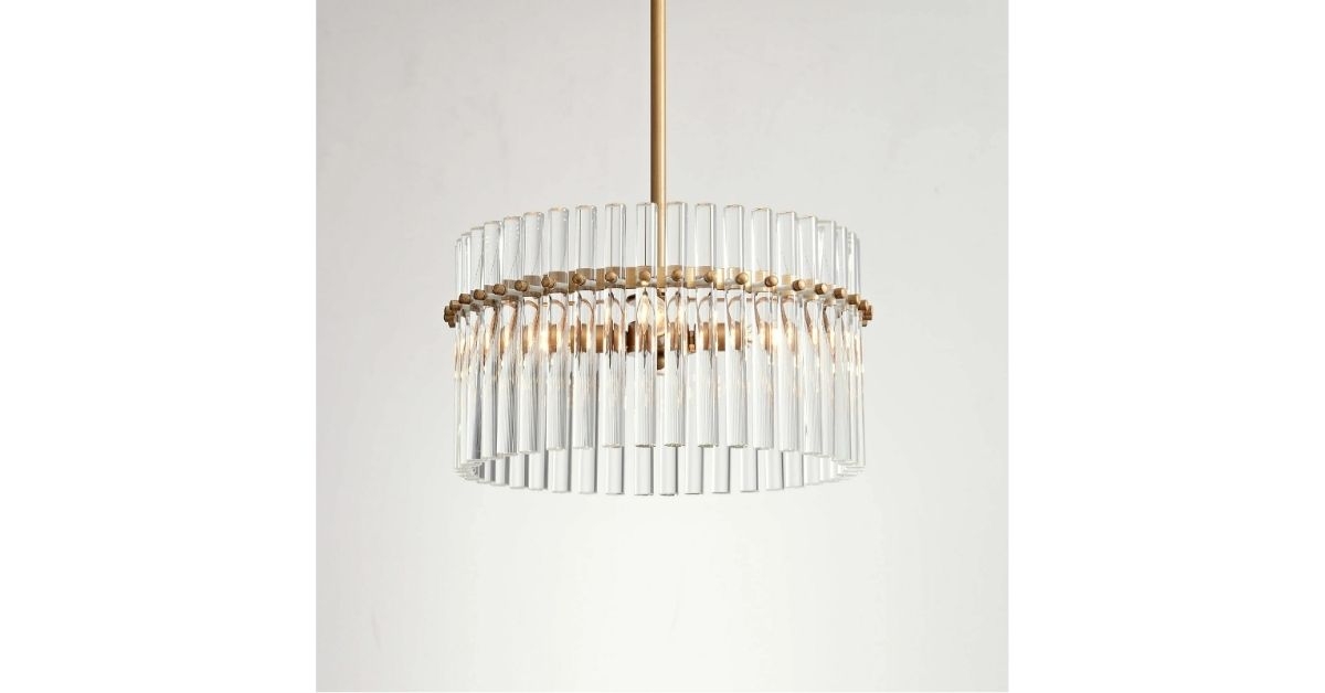 casandra brushed brass crustal chandelier