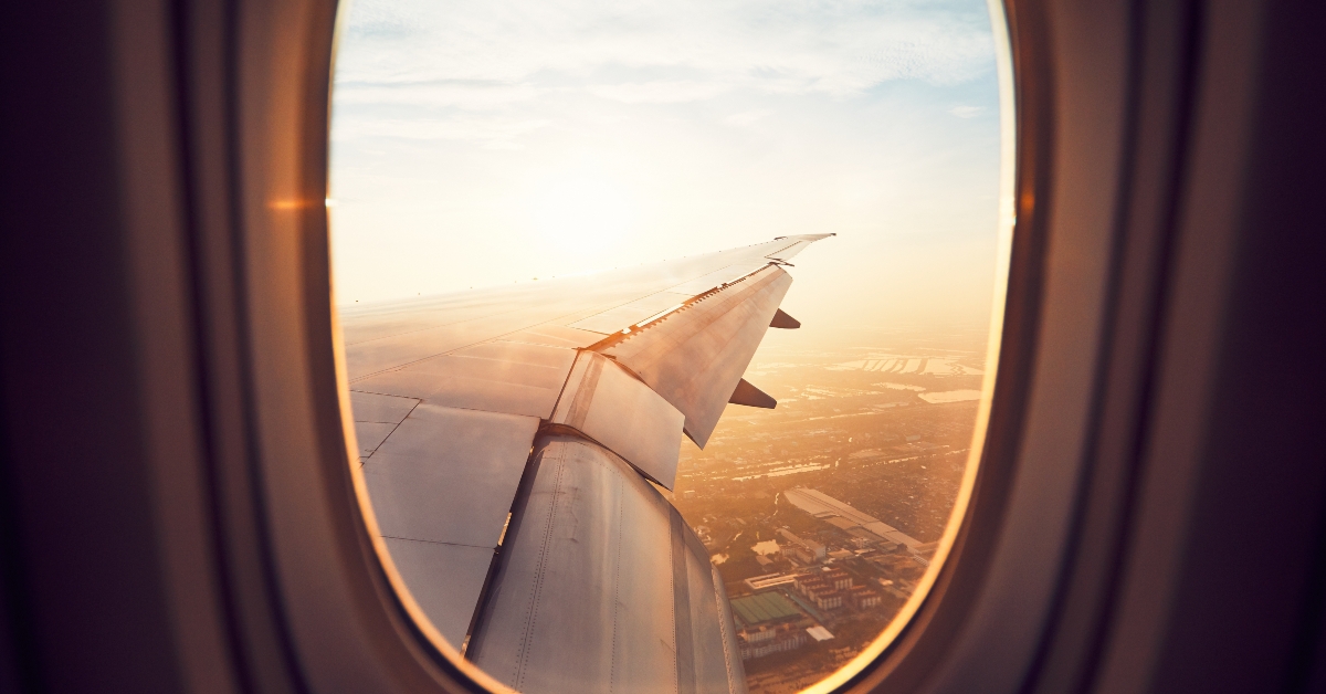 View from airplane window