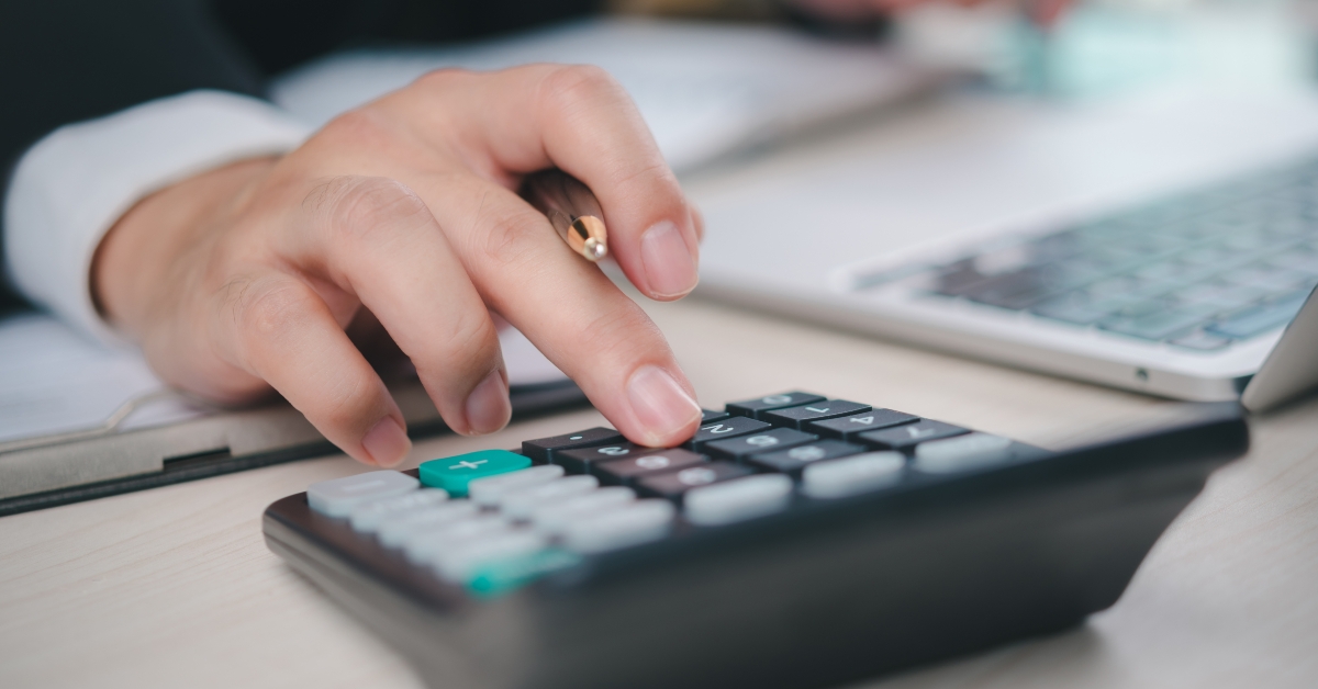 businessman calculating financial data