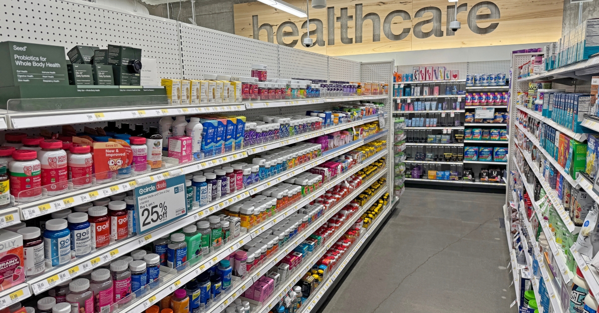 healthcare section of a target store
