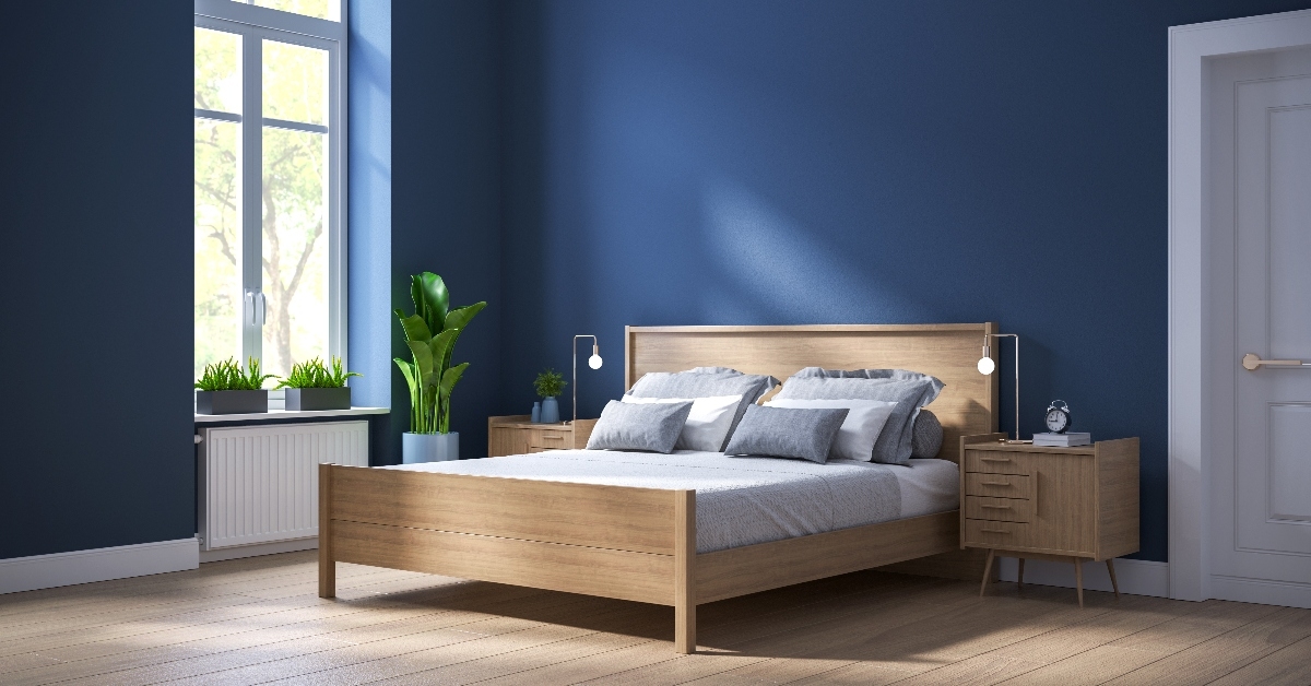 Navy blue bedroom