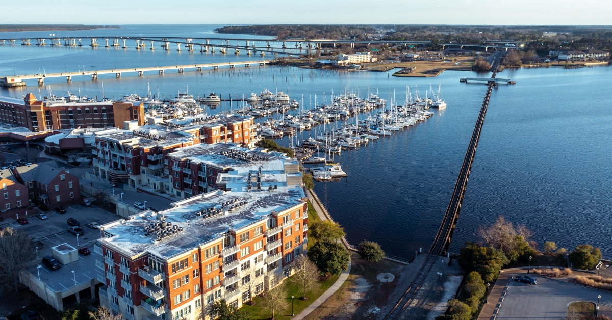 aerial view of  new bern north carolina