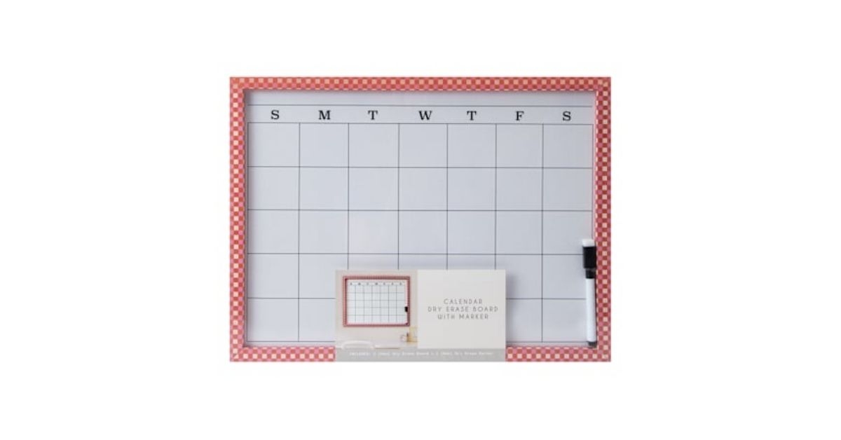 calendar dry erase board