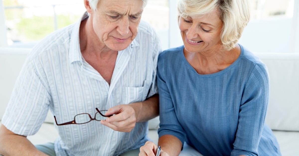 senior couple doing home finance