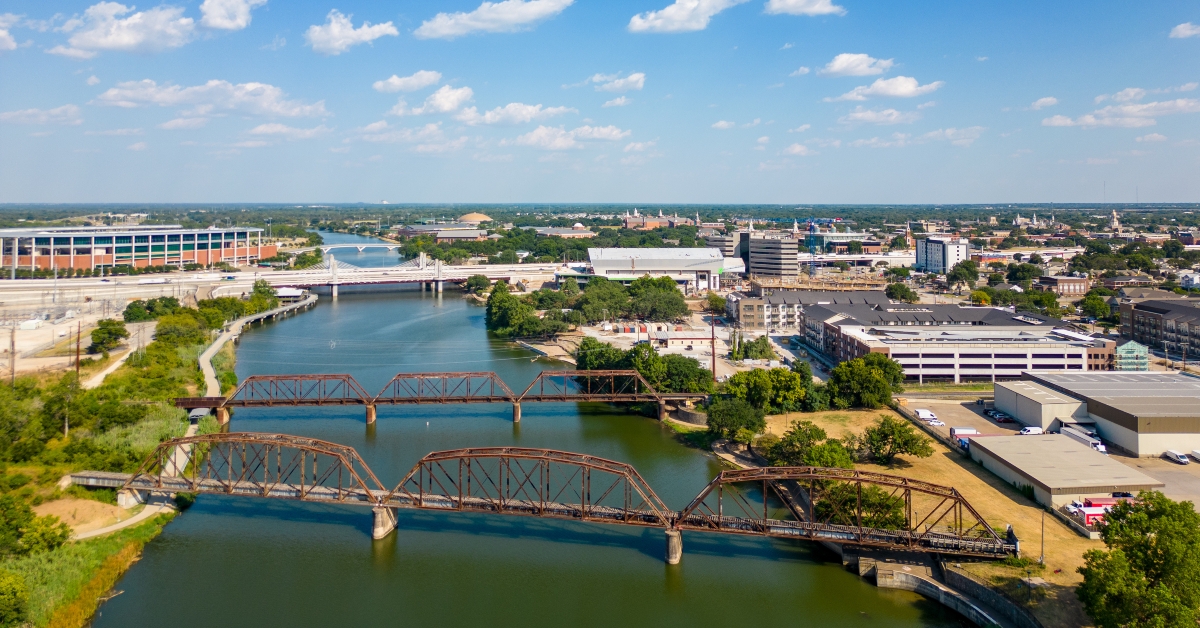 downtown waco texas and Brazos River