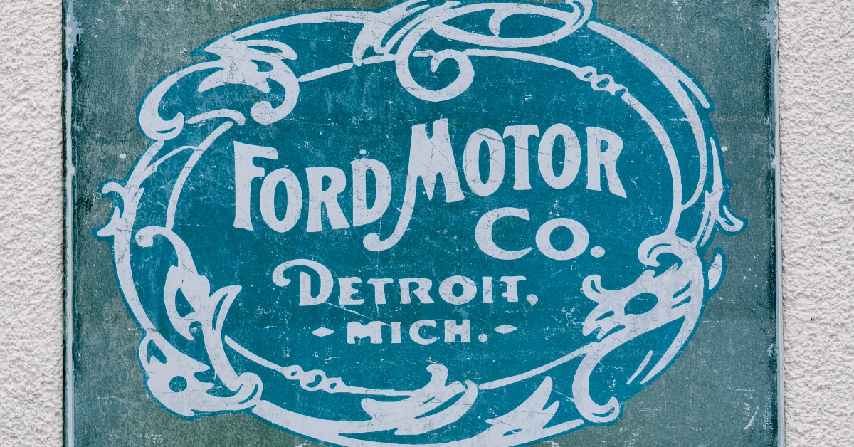 ford motor vintage metal enamel