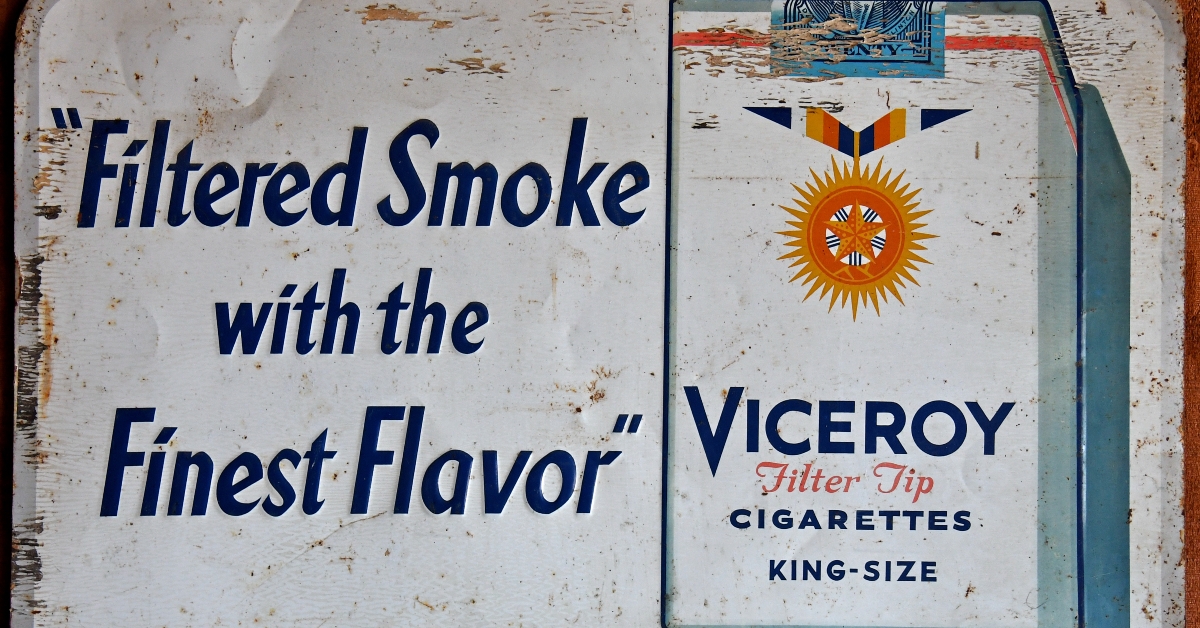 vintage metal viceroy cigarette sign