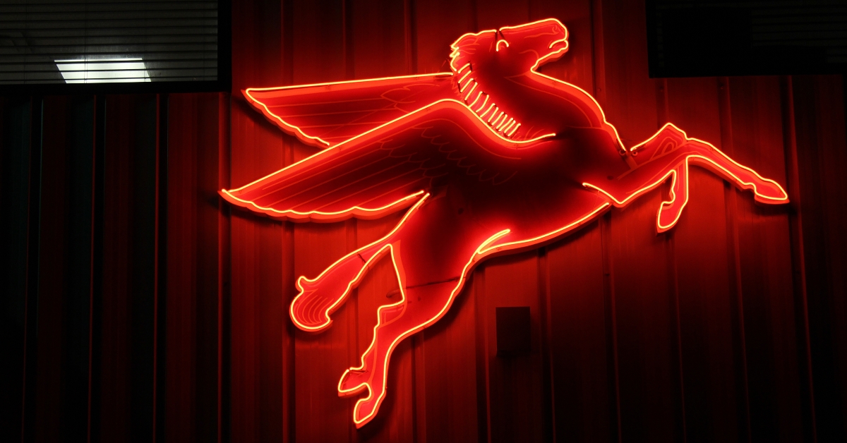 vintage mobil oil neon sign