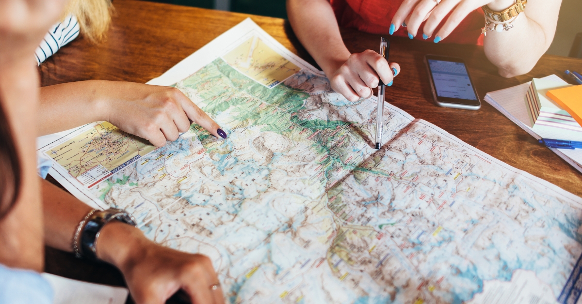 close up image of map