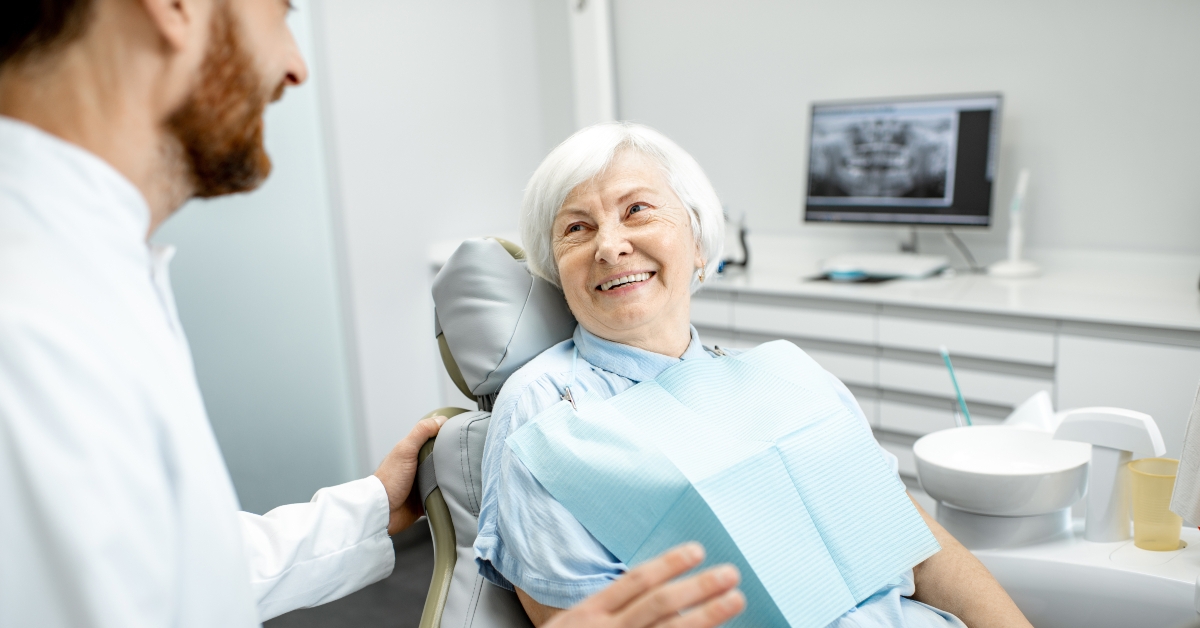 elder woman with healthy smile