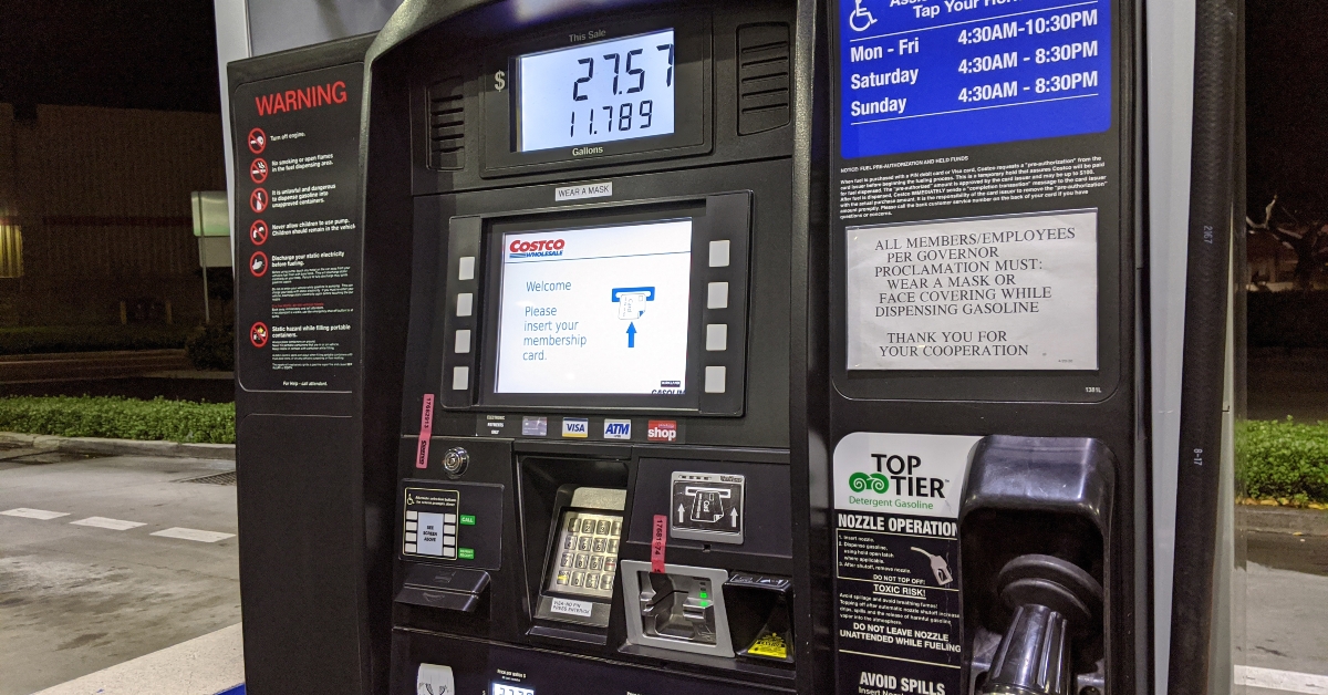 pump at costco gasoline station