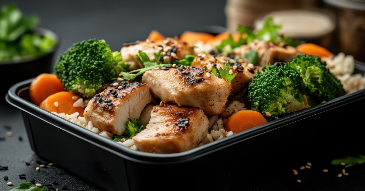 stylish black meal box